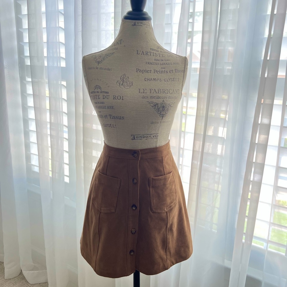 Abercrombie & Fitch Suede button down mini skirt